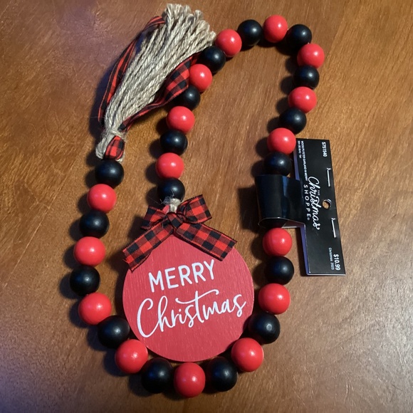 The Christmas Shoppe Wood/Polyester Garland New 33” - Picture 2 of 8